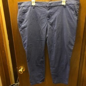 Blue khaki capris